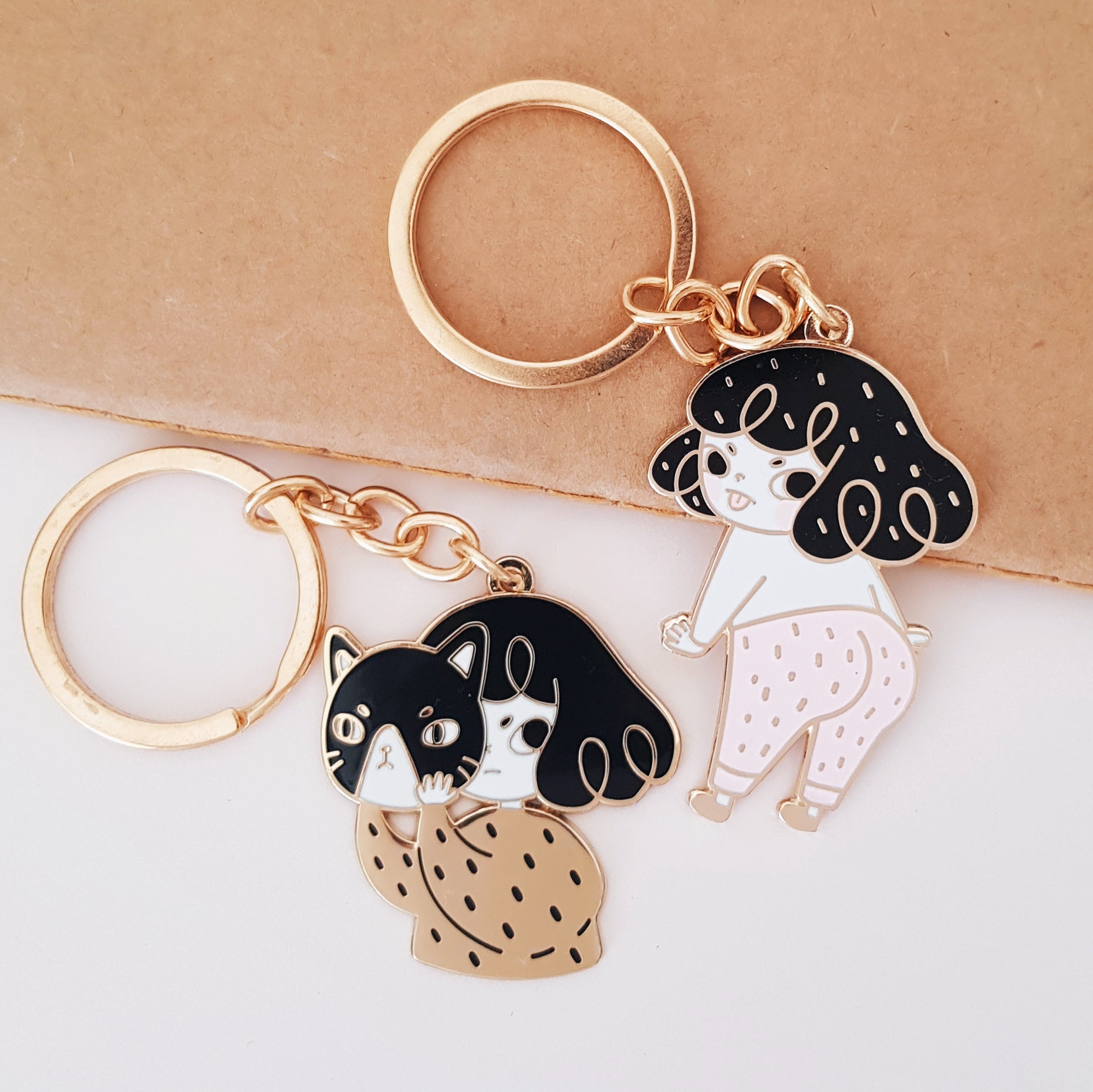 Peachy Enamel Keyring