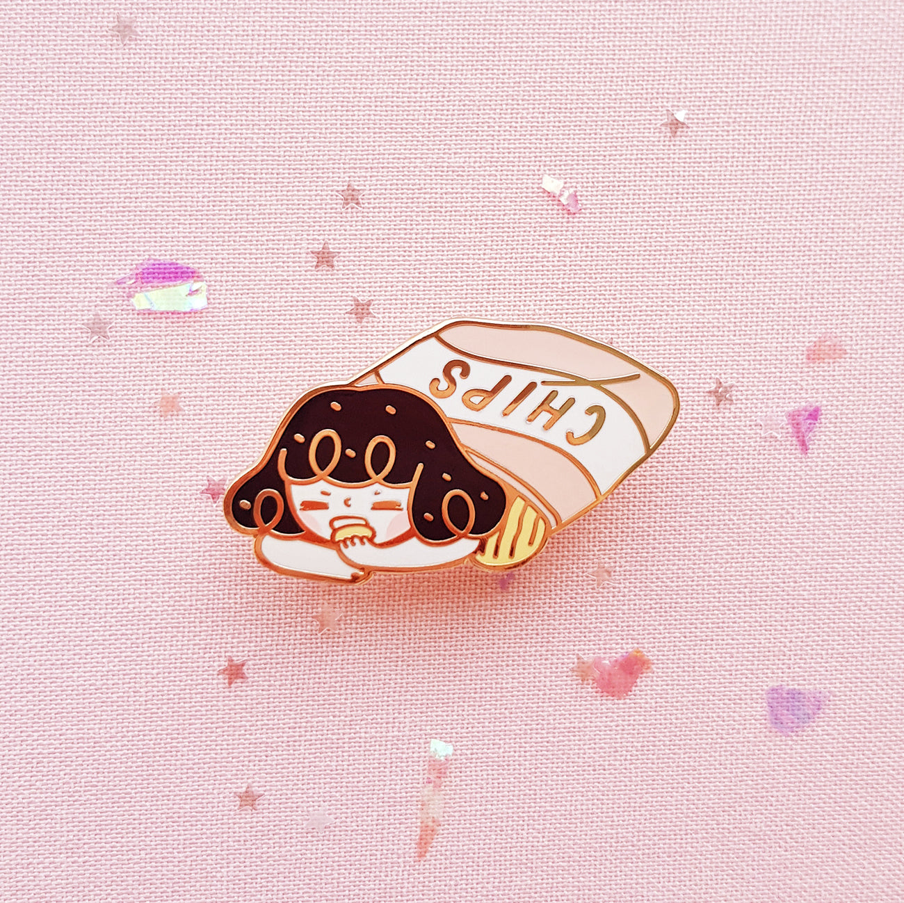 Chips Enamel Pin